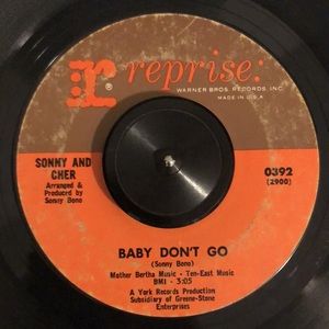 Sonny And Cher Baby Don't Go Vinyl 45 Record '65